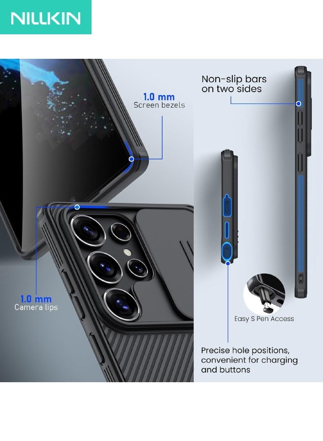 نيلكين جراب Samsung Galaxy S25 Ultra مع غطاء للكاميرا، [حماية العدسة] جراب هاتف نحيف مقاوم للصدمات ومضاد للصدمات لهاتف Galaxy S25 Ultra مقاس 6.9 بوصة، أسود - Image 4