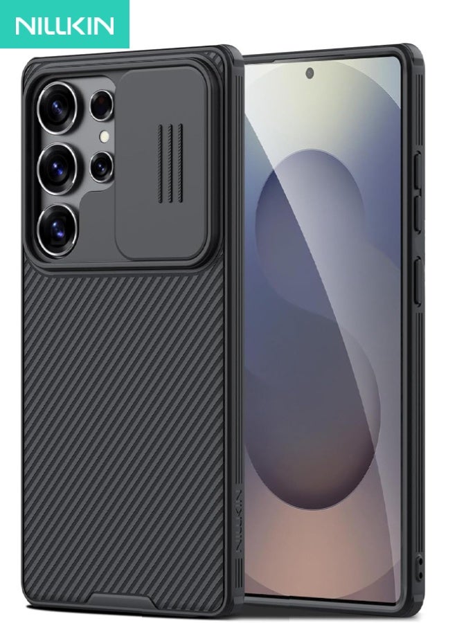 نيلكين جراب Samsung Galaxy S25 Ultra مع غطاء للكاميرا، [حماية العدسة] جراب هاتف نحيف مقاوم للصدمات ومضاد للصدمات لهاتف Galaxy S25 Ultra مقاس 6.9 بوصة، أسود - Image 1