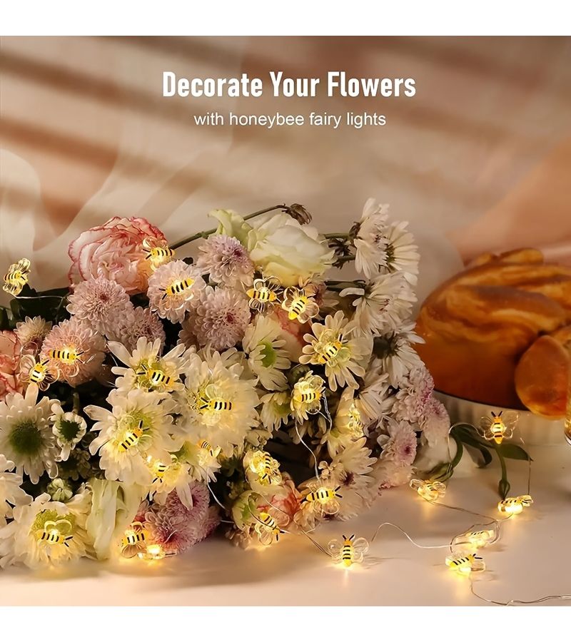 Battery Operated 3m LED Bee String Lights for Bedroom Wedding Decor - Image 5