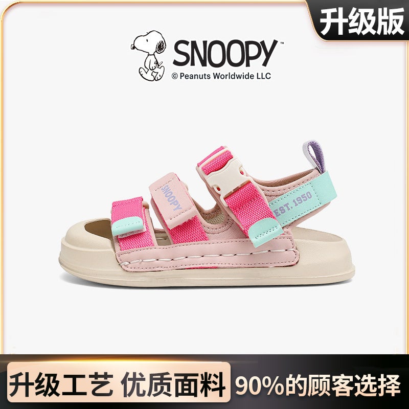 Snoopy Children'S Sandals Summer Covered Toe Sneaker Girls Soft Bottom Beach Shoes - Image 1