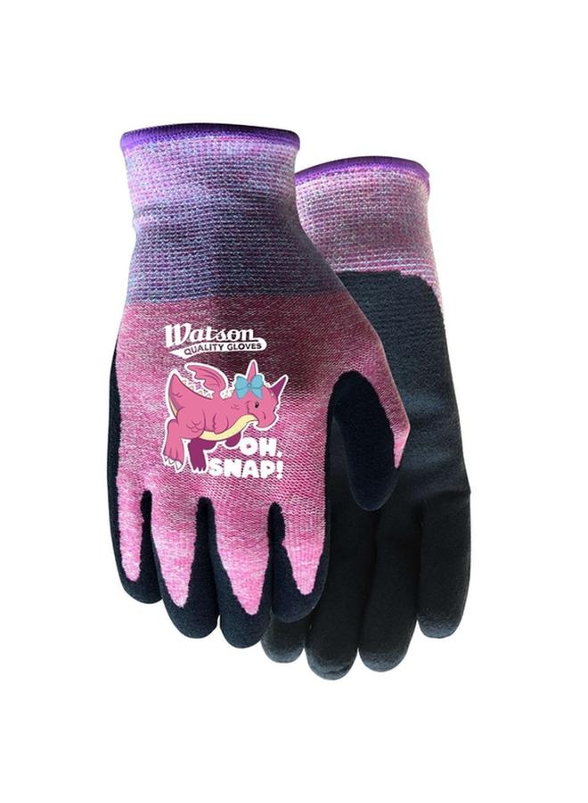 Watson Oh, Snap! Polyester Knit Gardening Gloves for Kids Multicolor X-Small 7028075