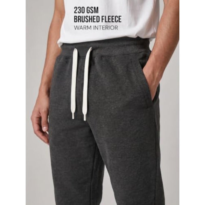 mens Cargo Pocket Jogger Pants Sweatpants for casual wear, cotton blend fabric, black color, with functional cargo pockets and tapered fit - Image 5