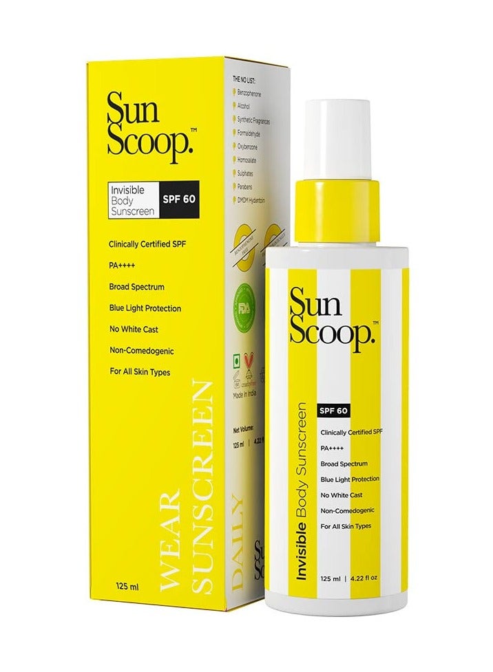 SunScoop Body Sunscreen Spray For Women & Men With UV Filters Avobenzone and Octocrylene, 125mL - Image 1