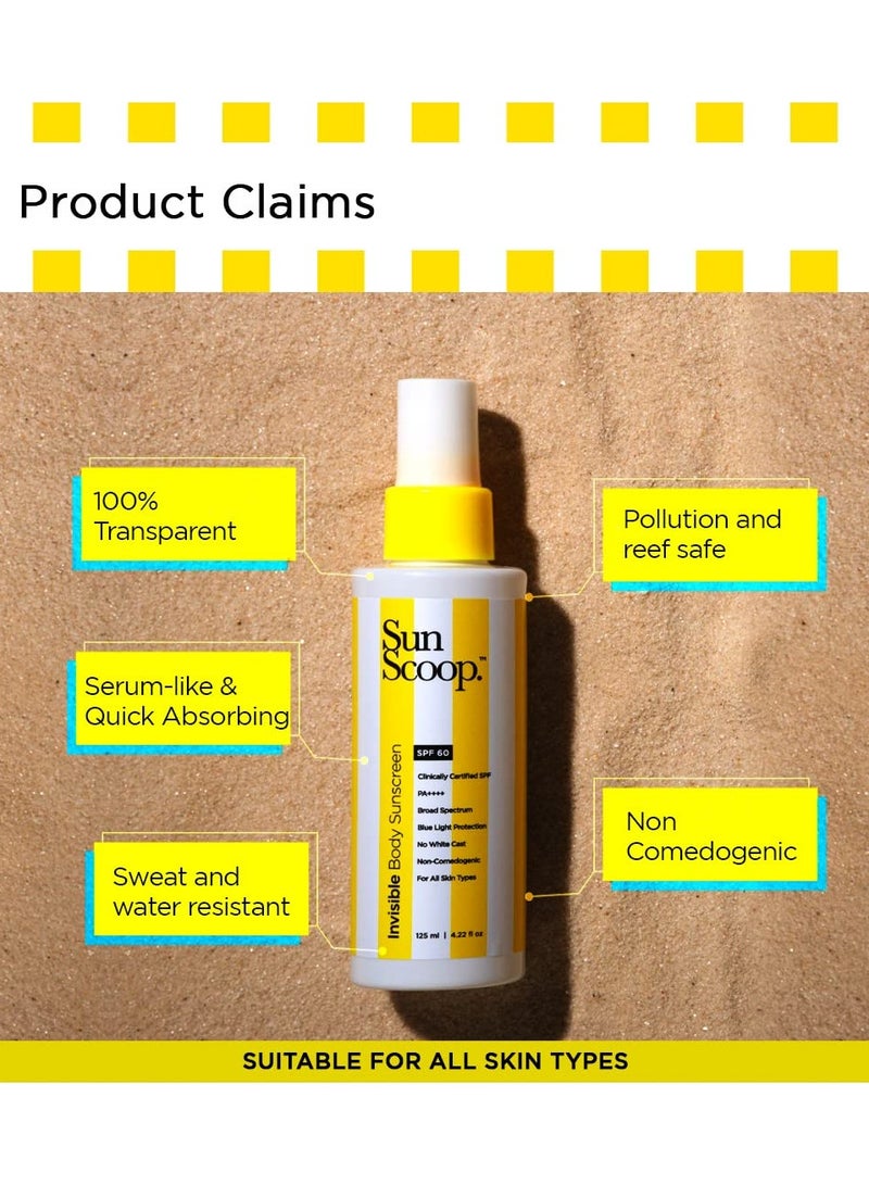 SunScoop Body Sunscreen Spray For Women & Men With UV Filters Avobenzone and Octocrylene, 125mL - Image 2