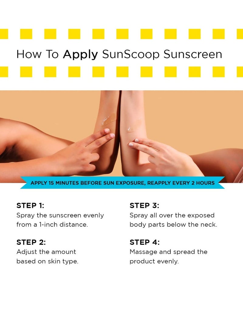 SunScoop Body Sunscreen Spray For Women & Men With UV Filters Avobenzone and Octocrylene, 125mL - Image 5