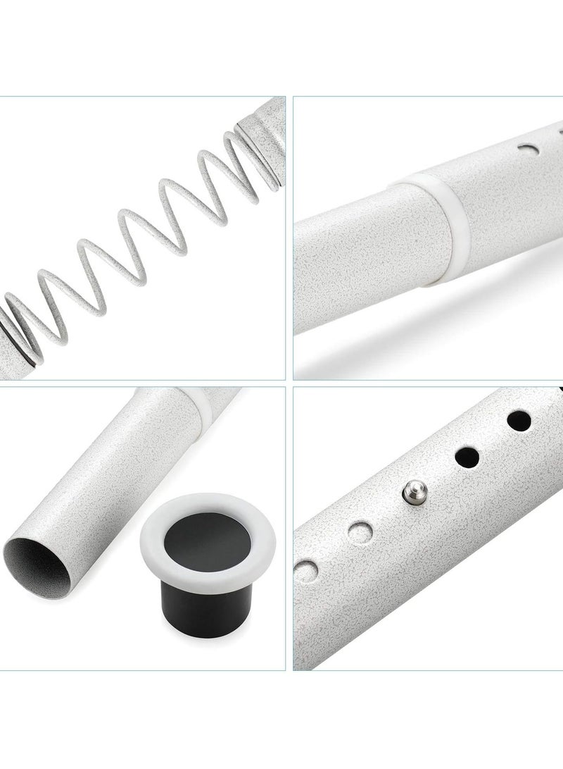 YQbest عمود ستارة دش قابل للتعديل 110-160 سم بيج مع زنبرك توتر بدون حفر من الفولاذ المقاوم للصدأ سهل التركيب قضيب ملابس غير قابل للصدأ في الخزانة المطبخ - Image 4