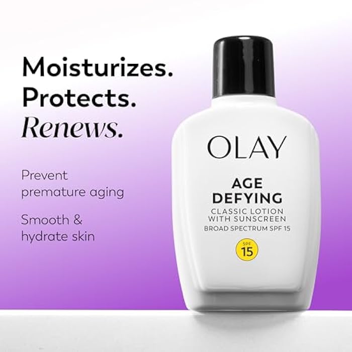 Olay Face Moisturizer by Olay, Age Defying Classic Daily Renewal Lotion, With Sunscreen, Classic,4 oz - Image 3