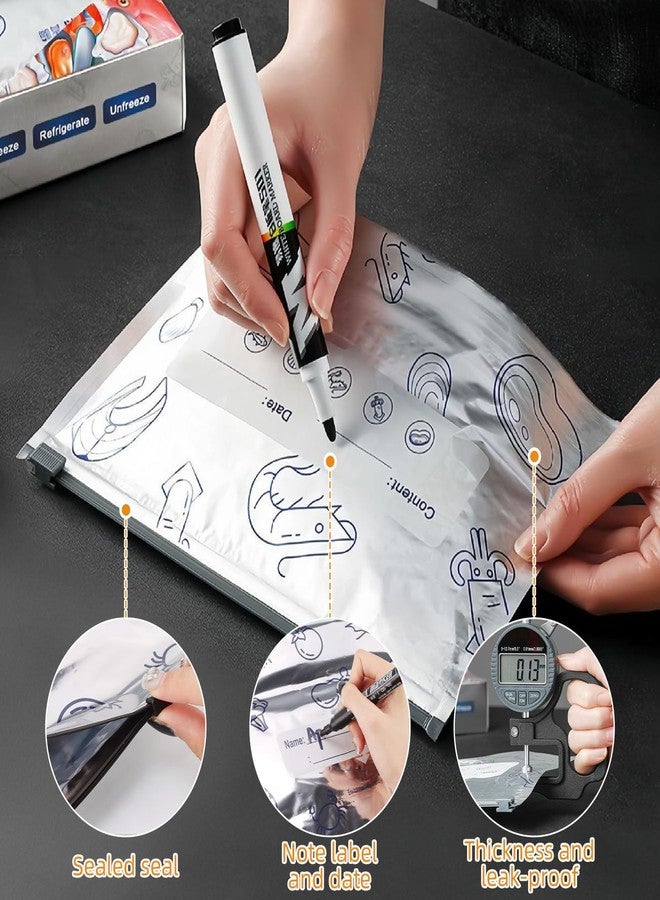 40 كيسًا من رقائق الألومنيوم محكمة الإغلاق، أكياس تخزين طعام، أكياس رقائق ألومنيوم لتعبئة الطعام، قابلة لإعادة الاستخدام، مقاومة للرطوبة، تحافظ على نضارة الطعام - Image 3