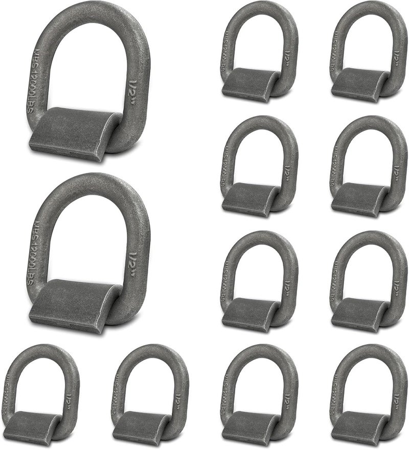 Grandroad auto Grandroad Heavy Duty Weld-On Forged D Ring - 12 Pack - Image 1
