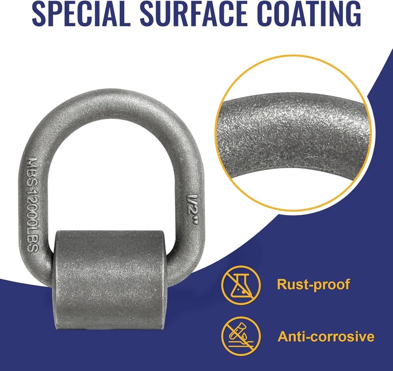 Grandroad auto Grandroad Heavy Duty Weld-On Forged D Ring - 12 Pack - Image 4