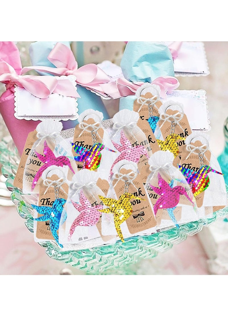 Sequin Keychains for Party Favors, Bird Pendant Keychain for Kids and Adults Birthday Gift, Baby Shower Party 5 Colors 25 Pcs - Image 3