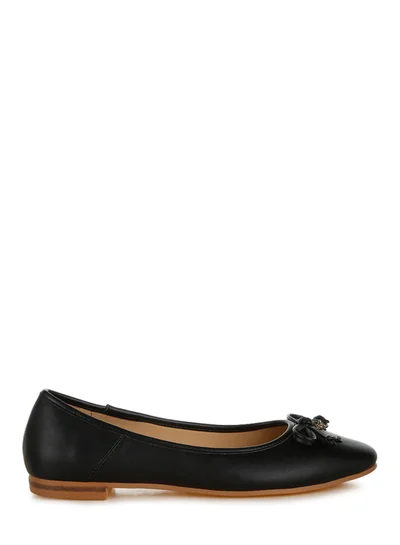 London Rag Faux Leather Casual Ballerinas in Black