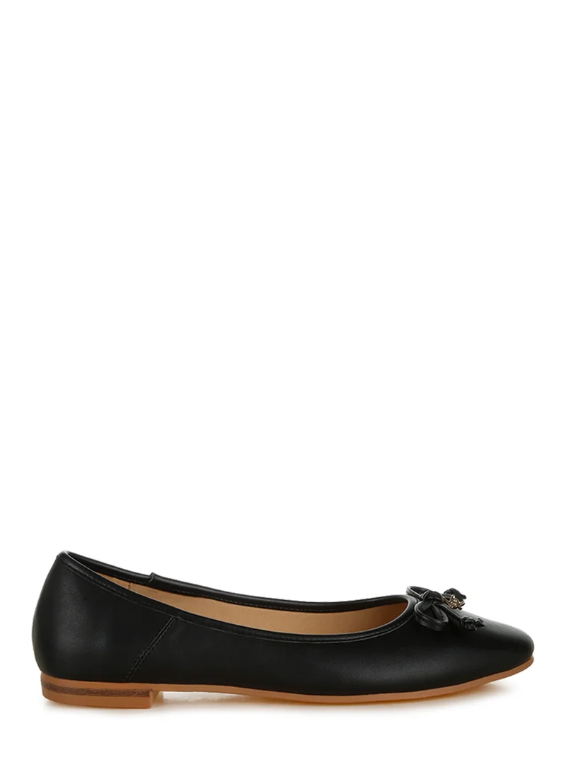 London Rag Faux Leather Casual Ballerinas in Black