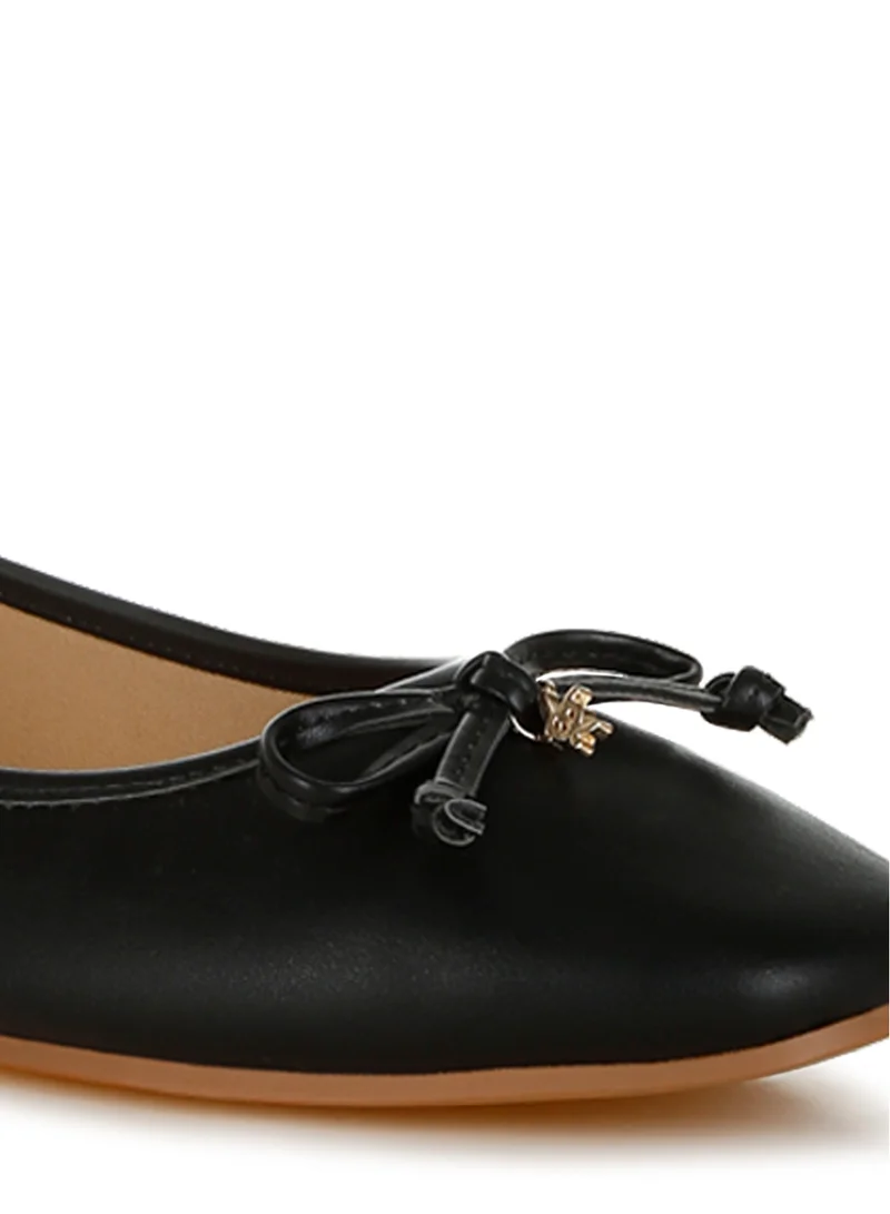 London Rag Faux Leather Casual Ballerinas in Black