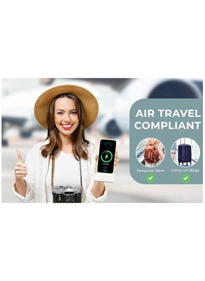 REBENUO Mini Power Bank 5000mAh Ultra-Compact Portable Charger with Built-in Charging Cable – Fast USB Output Lightweight Pocket-Sized Battery Pack Compatible with iPhone, Android, and More – Convenient On-the-Go Mobile Power Solution - Image 3