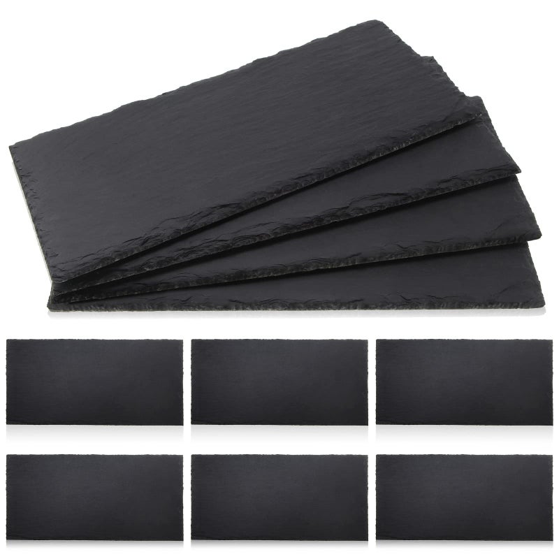 ألواح شاركوتيري زوبيل 10 قطع 10 × 5 من الأردواز الأسود مع حواف طبيعية