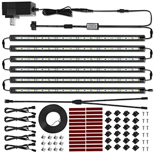 Litever LED Safe Lighting Kit. Door Control Activated. 6 pcs Slim 12 inch Light Bars. Linkable Extendable Plug-in for Gun Safe, Closet, Showcase, in-Cabinet Under Counter Pantry. Daylight 5000K - Image 1