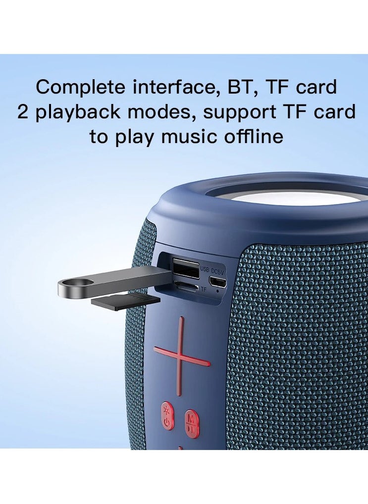 Roller Nitro 1 Blue IPX5 Waterproof Speaker Compatible With Bluetooth And True Wireless RGB Lights Built In Microphone 10W