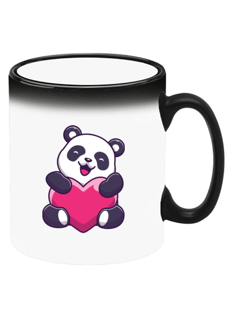 Theodor كوب سيراميك حساس للحرارة يتغير لونه، الصورة تظهر عند إضافة سائل ساخن! باندا قلب - Image 2