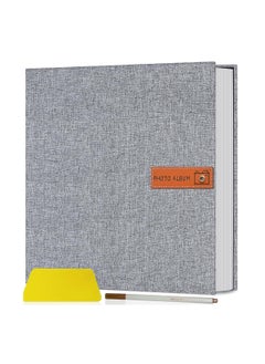 HASTHIP HASTHIP® Photo Album - Self Adhesive Scrapbook Album for 4x6 5x7 8x10 Pictures, Linen Cover with 40 Pages DIY Photo Book, Birthday Gifts for Women Mom Family Baby Wedding Travel (11.5"x10.6", Grey)  - Image 1