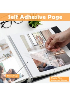 HASTHIP HASTHIP® Photo Album - Self Adhesive Scrapbook Album for 4x6 5x7 8x10 Pictures, Linen Cover with 40 Pages DIY Photo Book, Birthday Gifts for Women Mom Family Baby Wedding Travel (11.5"x10.6", Grey)  - Image 5