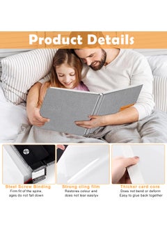 HASTHIP HASTHIP® Photo Album - Self Adhesive Scrapbook Album for 4x6 5x7 8x10 Pictures, Linen Cover with 40 Pages DIY Photo Book, Birthday Gifts for Women Mom Family Baby Wedding Travel (11.5"x10.6", Grey)  - Image 3