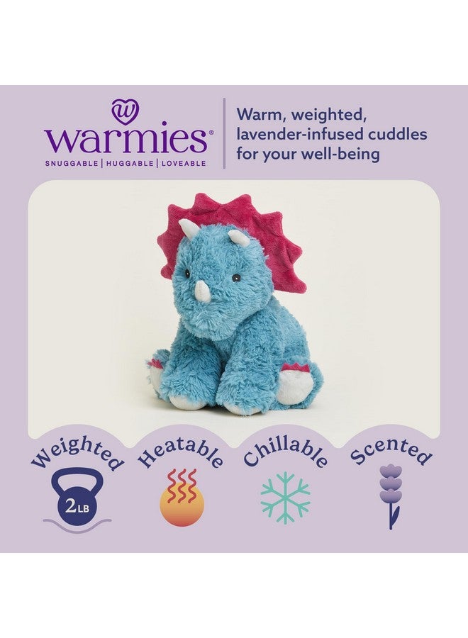 warmies Microwavable & Weighted Stuffed Animals, Triceratops - Heated Stuffed Animal Plushie for Warmth & Comfort - Cute Soft Plush Toys for Adults & Children (Boys, Girls, Babies & Toddlers) - Image 2