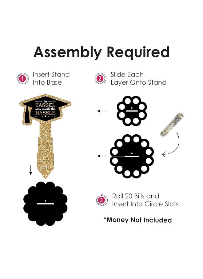 Big Dot of Happiness Big Dot of Happiness Tassel Worth The Hassle - Gold - DIY Graduation Party Money Holder Gift - Cash Cake  - Image 3