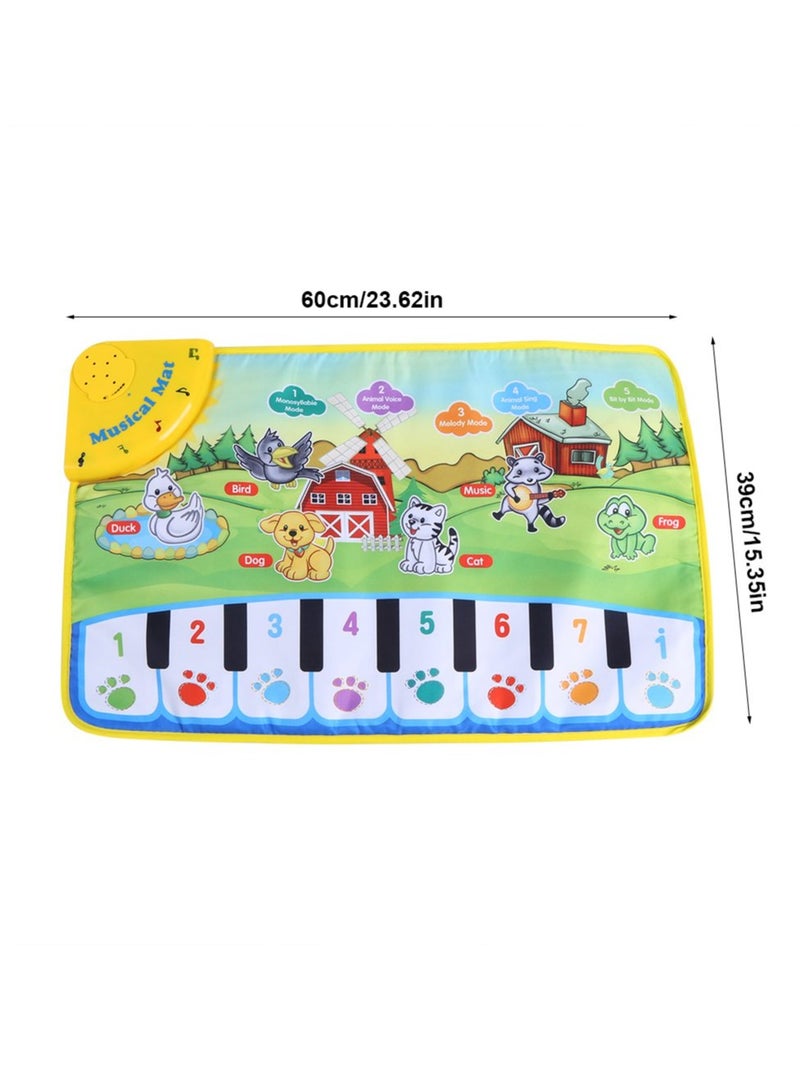 SOLARAE Musical Dance Mat for Kids, 60 x 39 cm Piano Music Carpet, Educational Crawling Mat for Babies, Fun Musical Toy Gift for Children - Image 4