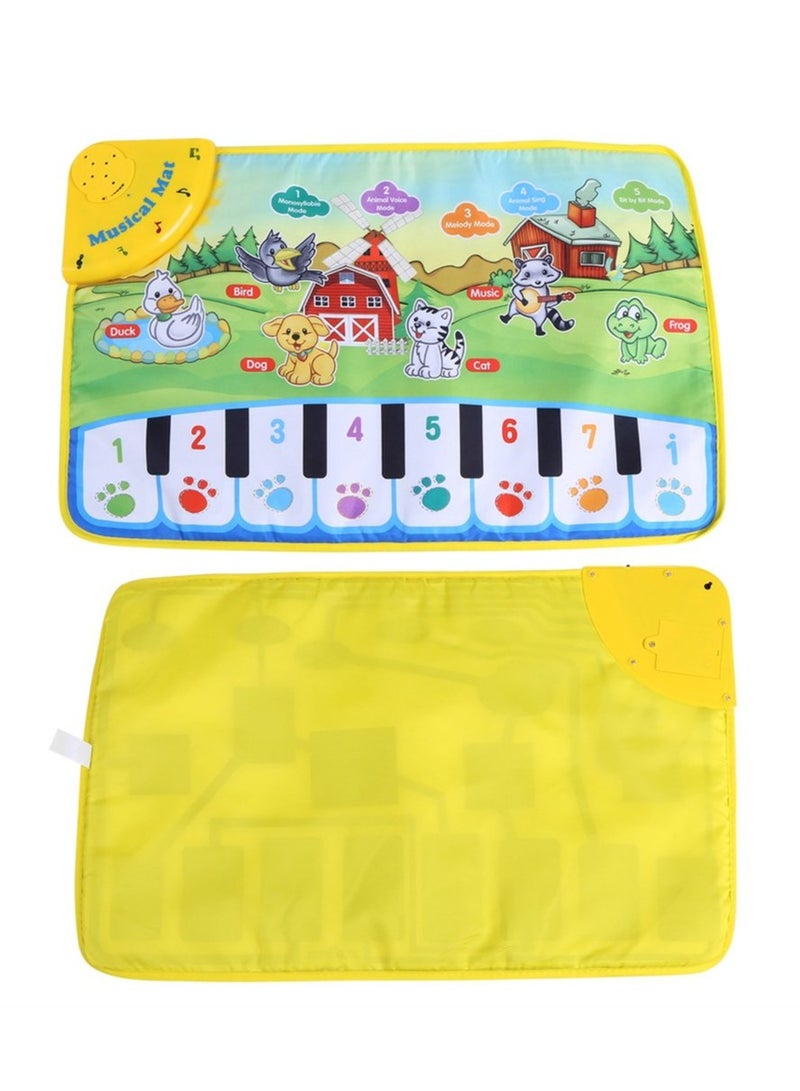 SOLARAE Musical Dance Mat for Kids, 60 x 39 cm Piano Music Carpet, Educational Crawling Mat for Babies, Fun Musical Toy Gift for Children - Image 5