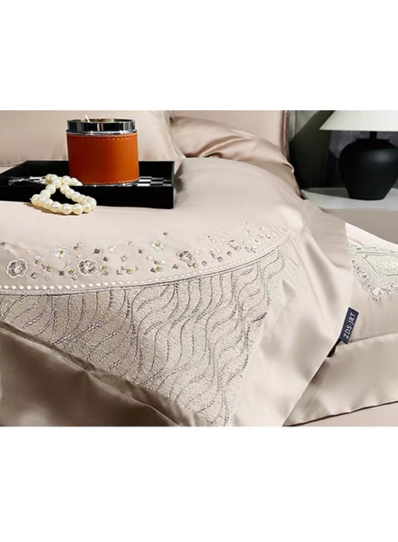 Duoduo home Light Luxury Tencel duvet cover set  , high quality, king size ,4pcs set with duvet cover 220*240cm and bedsheet and pillow cases new model  - Image 3