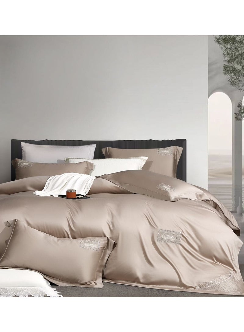 Duoduo home Light Luxury Tencel duvet cover set  , high quality, king size ,4pcs set with duvet cover 220*240cm and bedsheet and pillow cases new model  - Image 1