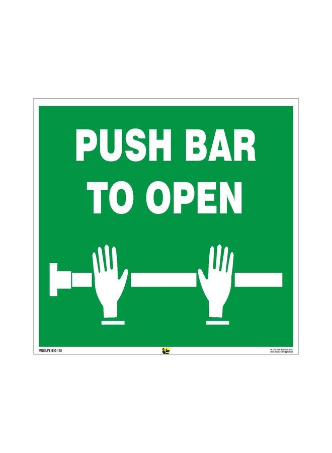 Mr. Safe - Push Bar To Open Point Sign Hard Plastic Lamination A4 (8.25 inch X 11.7 inch) - Image 1