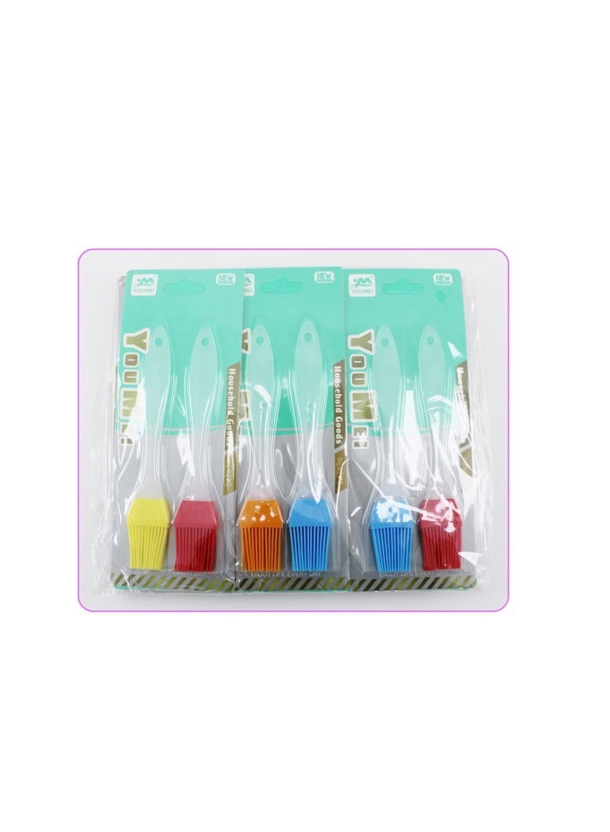 YOUMEI Color Silica Gel Brush 2Pcs/Card With Clear Handle Mix Color  - Image 2