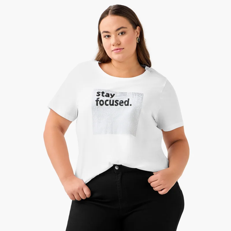  أولا بوبكن Plus Size Ulla Popken Printed T-shirt
