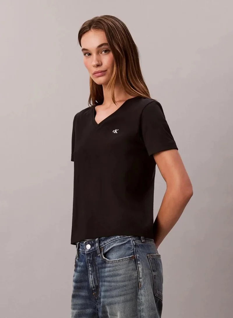 Calvin Klein Black Monogram Logo Tee for Women | Best Price UAE