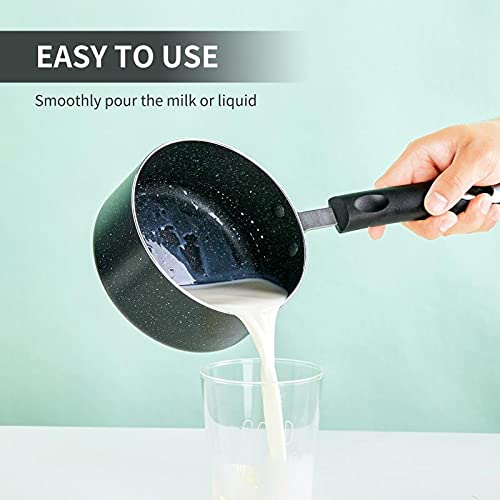 HooJay Nonstick Saucepan Set with Lid, Non Stick 1Qt & 2Qt Sauce Pan Set with Glass Lid Small Pot for Home Kitchen - Image 5