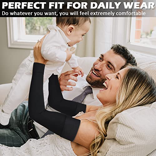 Ailaka Medical Compression Arm Sleeves for Men Women - 20-30 mmHg Lymphedema Compression Sleeves Support for Arms Pain - Image 5
