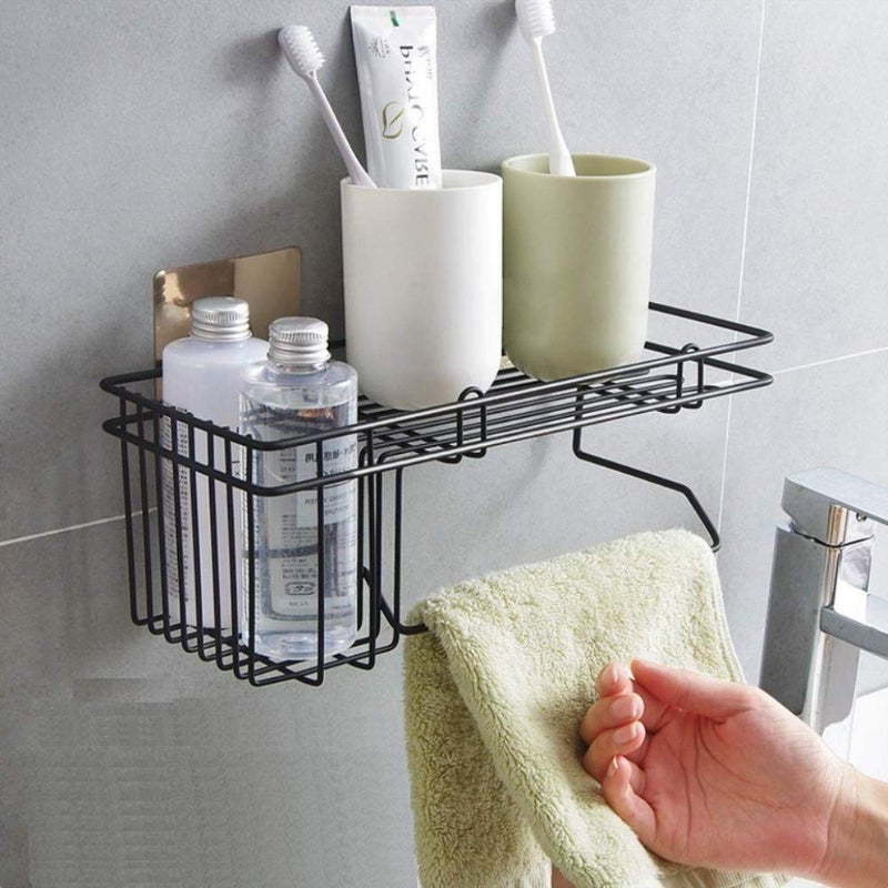 Dayish SelfAdhesive Metal Bathroom Corner Rack Storage Shelves Bathroom Storage Rack Corner Bathroom Corner Shelf Organizer Storage Bathroom ShelfShelves Corner - Image 1