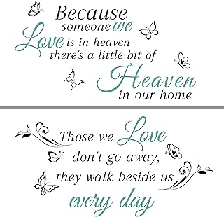 Sinekong Quotes Saying Wall Decals Because Someone We Love is in Heaven Decal Peel and Stick Lettering Words Wall - Image 1