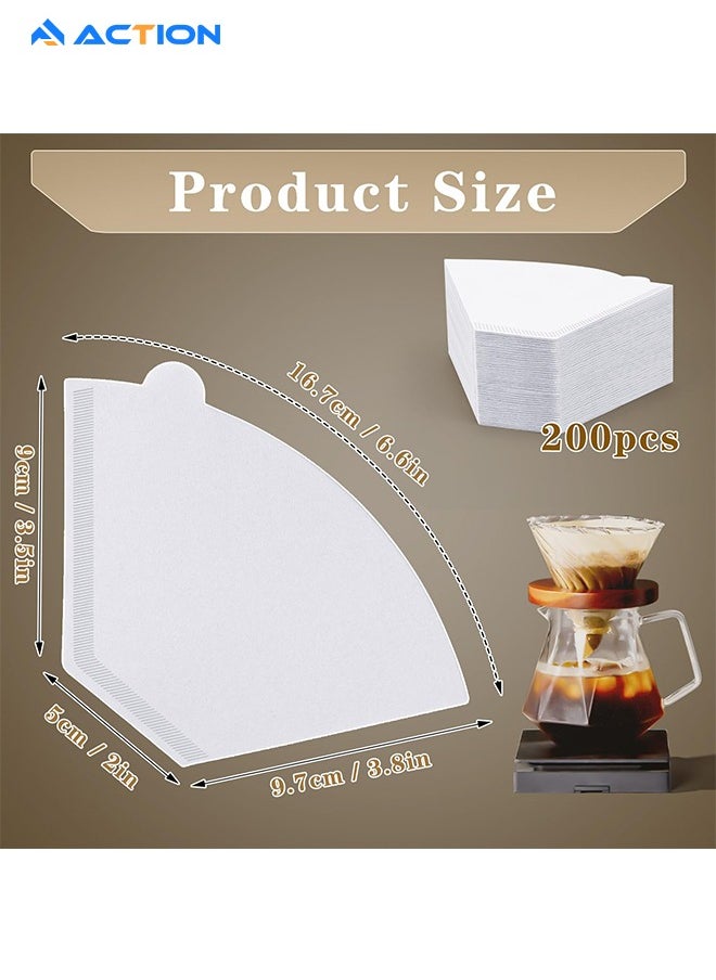 ACTION - 200 Piece Coffee Paper Filter V60 Size 02 White - Image 1