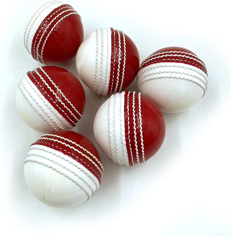 AnNafi ® Dual Color Cricket Coaching Balls Sports Training & Fun Balls | Double Color Ball red and White | Sports & Games | Light Weight Attractive Cricket Ball for Practice with Kids & Adults - Image 1