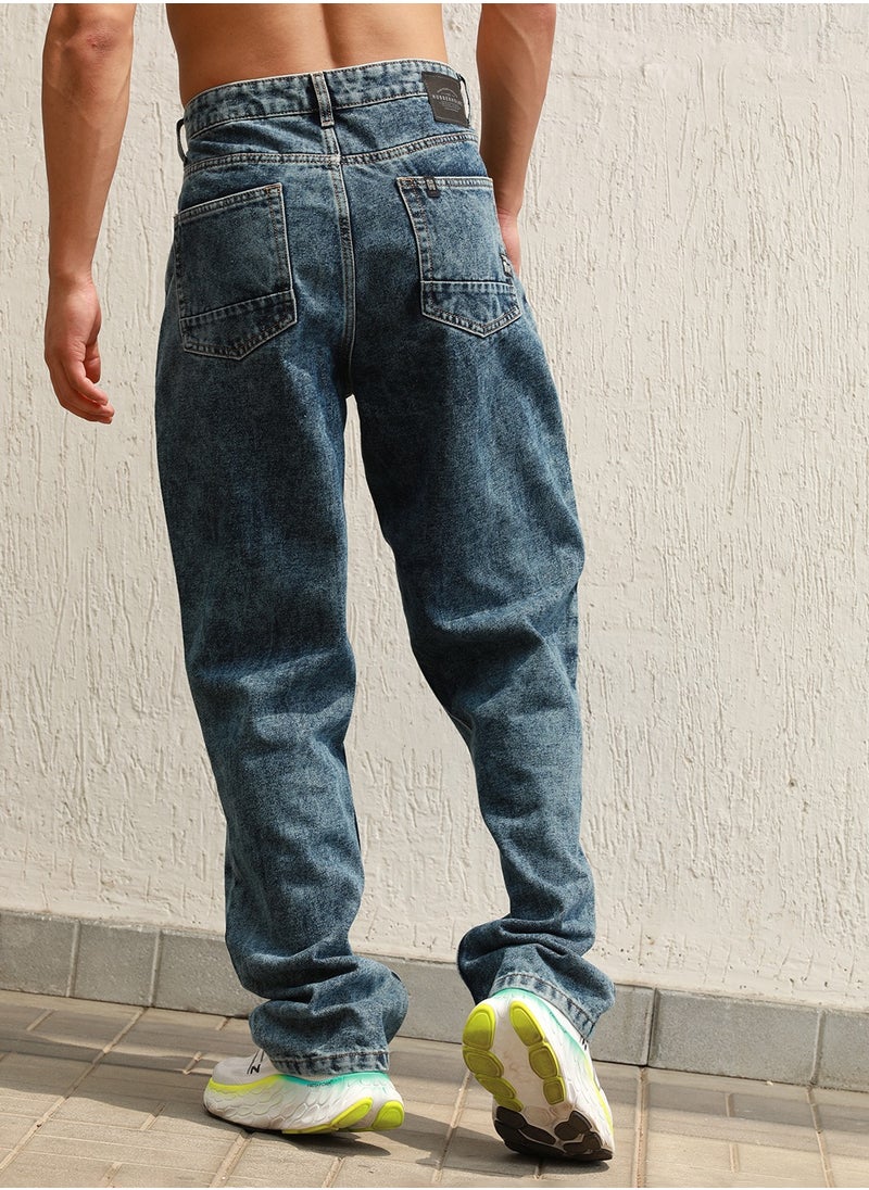 Hubberholme Men's Indigo Straight Fit Clean Look Pure Cotton Jeans  - Image 3