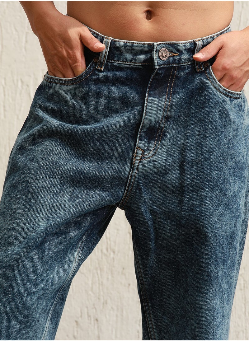 Hubberholme Men's Indigo Straight Fit Clean Look Pure Cotton Jeans  - Image 5