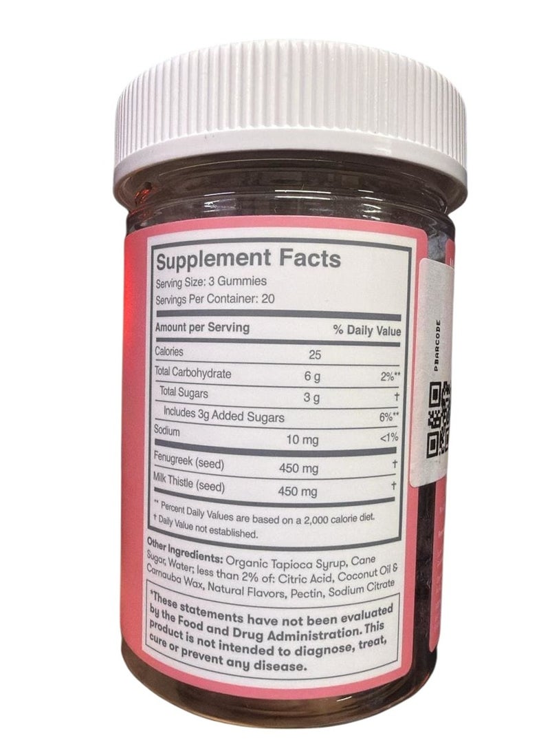 Frida Postpartum Gummies for Lactation| Chewable Supplement Made with Fenugreek + Milk Thistle to Increase Milk Supply| 60 Count - Image 2