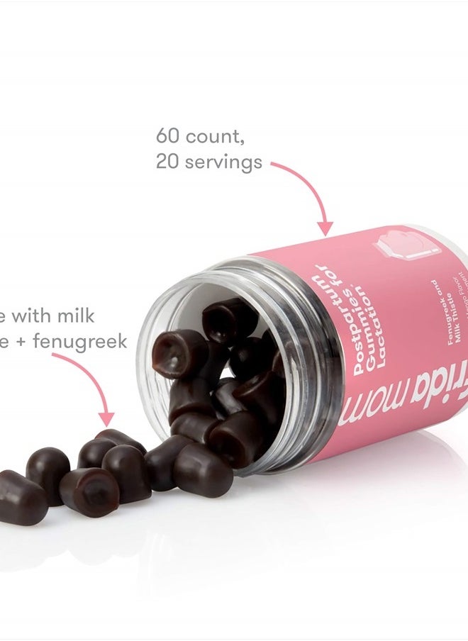 Frida Postpartum Gummies for Lactation| Chewable Supplement Made with Fenugreek + Milk Thistle to Increase Milk Supply| 60 Count  - Image 3
