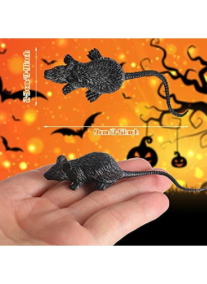 Sumind - 24 Pieces Halloween Fake Mouse Fake Mice Realistic Fake Rat Mini Simulated Mouse Halloween Joke Prank Plastic Mouse Figurines(Black Grey) - Image 1