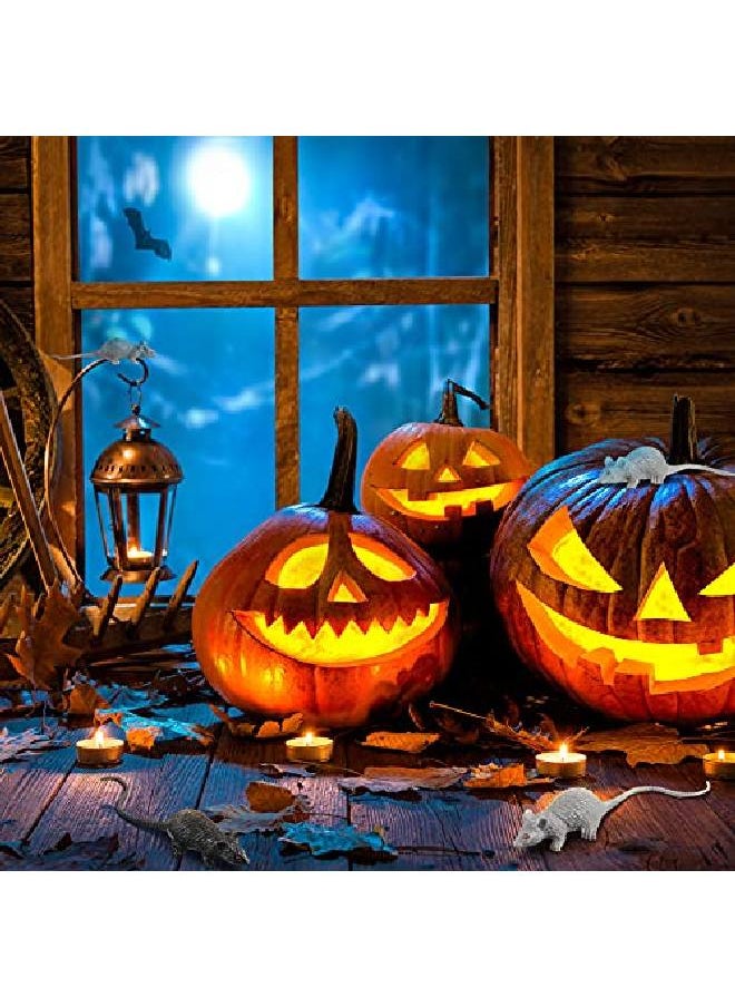 Sumind - 24 Pieces Halloween Fake Mouse Fake Mice Realistic Fake Rat Mini Simulated Mouse Halloween Joke Prank Plastic Mouse Figurines(Black Grey) - Image 1