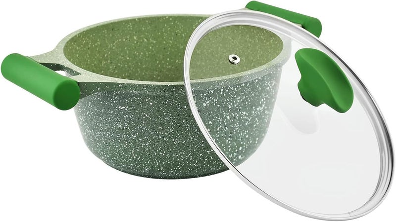 Prestige Essentials Granite 7 Piece Non-Stick Cast Aluminium Cookware Sets | Induction Compatible Pots and Pans Set | Grenn - PR80960 Green - Image 2