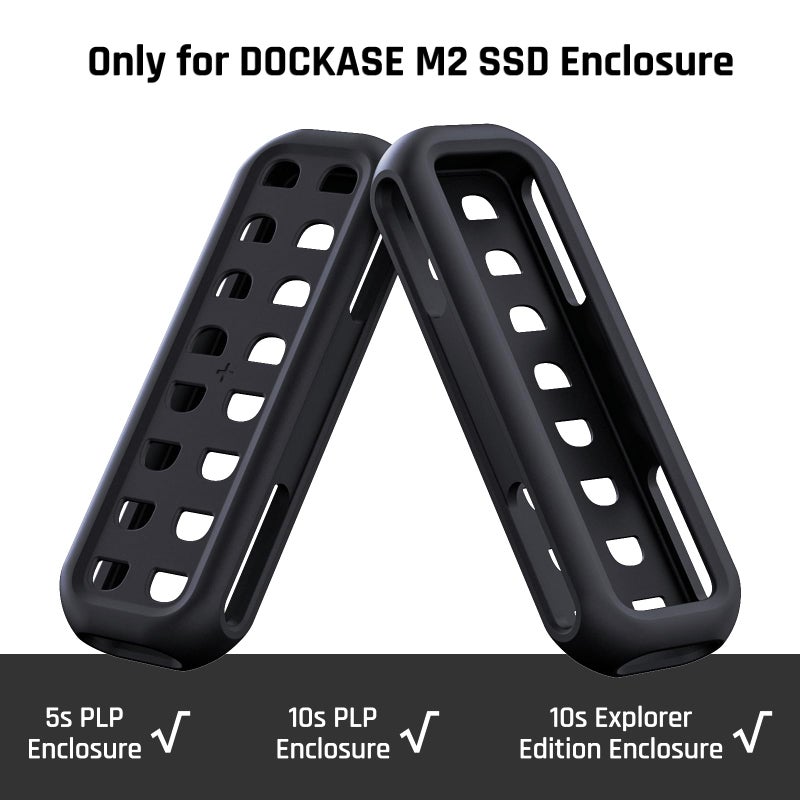 DOCKCASE Resilient Silicone Case Full-Body Protective Case Designed for DOCKCASE M.2 PLP SSD Enclosure and Explorer Edition M.2 NVMe SSD Enclosure [Space Gray] - Image 2